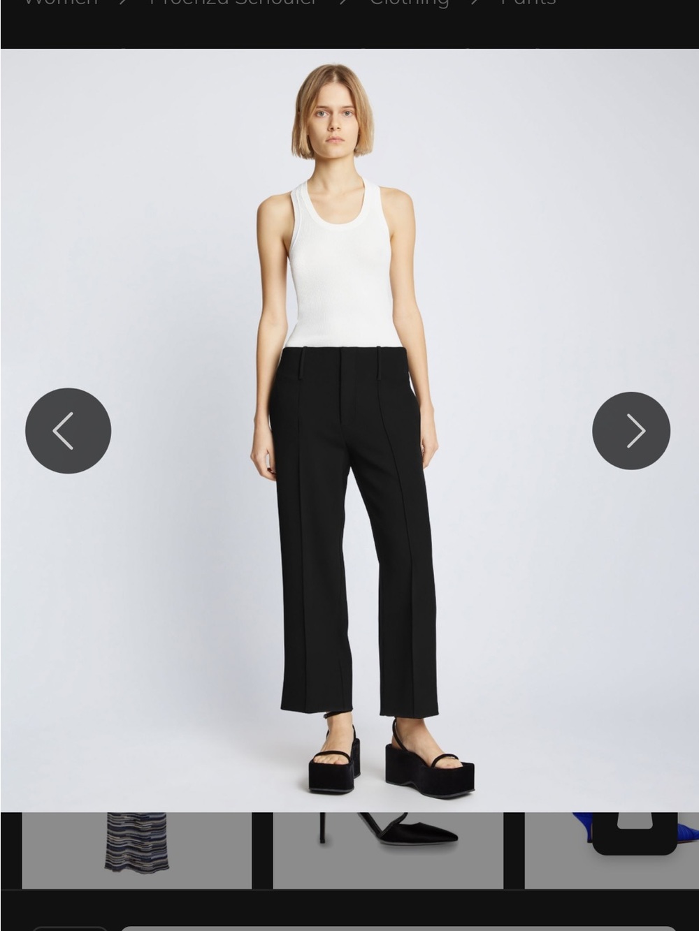 Proenza Schouler Black Straight-Leg Tailored Pants